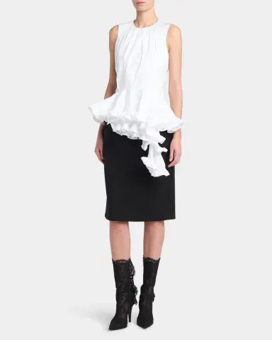 Alexander McQueen Asymmetric Ruffled Peplum-Hem Blouse | Thumbnail 6