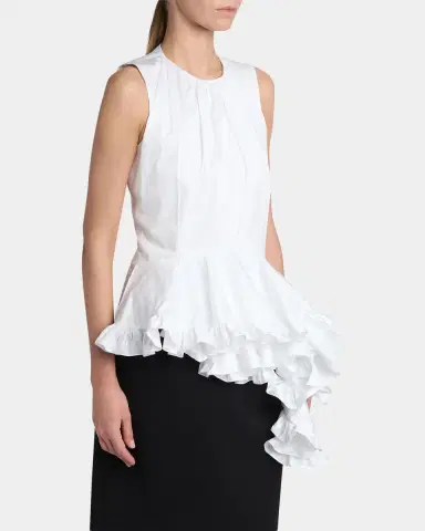 Alexander McQueen Asymmetric Ruffled Peplum-Hem Blouse | Thumbnail 8