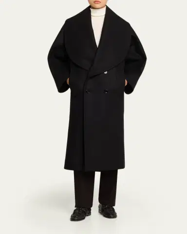 Bottega Veneta Oversized Collar Double-Breasted Wool-Blend Coat | Thumbnail 2 Bottega Veneta Oversized Collar Double-Breasted Wool-Blend Coat | Thumbnail 2