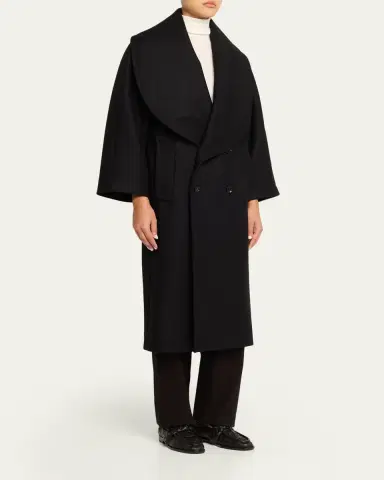Bottega Veneta Oversized Collar Double-Breasted Wool-Blend Coat | Thumbnail 4 Bottega Veneta Oversized Collar Double-Breasted Wool-Blend Coat | Thumbnail 4