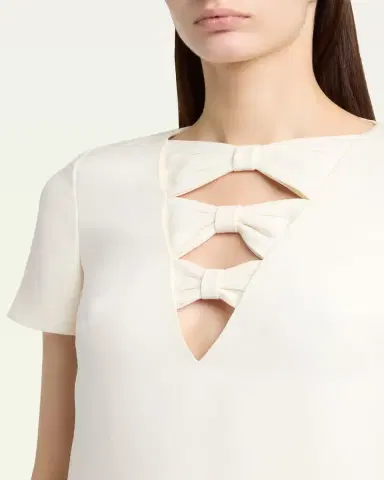 Valentino Garavani Bow Cutout Short-Sleeve Mini Dress | Thumbnail 5 Valentino Garavani Bow Cutout Short-Sleeve Mini Dress | Thumbnail 5