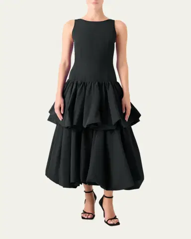 Akris punto Drop-Waist Ruffle Maxi Dress | Thumbnail 2