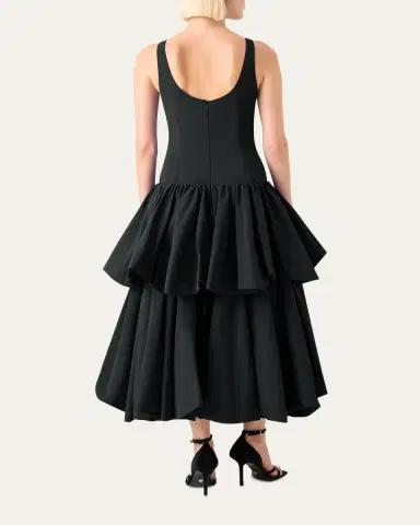 Akris punto Drop-Waist Ruffle Maxi Dress | Thumbnail 3