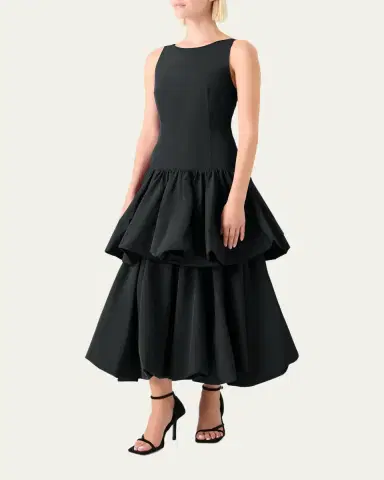 Akris punto Drop-Waist Ruffle Maxi Dress | Thumbnail 4