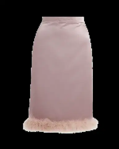 Valentino Garavani Feather-Trim Satin Skirt | Thumbnail 5 Valentino Garavani Feather-Trim Satin Skirt | Thumbnail 5