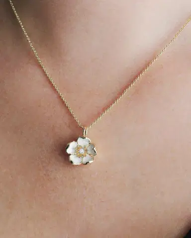 Anabel Aram Jewelry Wildflowers Enameled Pendant Necklace | Thumbnail 2