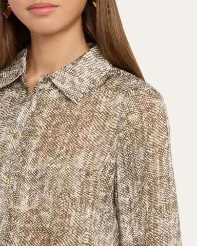 Ramy Brook Pauline Button-Front Silk Blouse | Thumbnail 5
