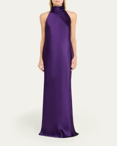 Ralph Lauren Collection Chilton Halter Stretch Satin Evening Dress | Thumbnail 2 Ralph Lauren Collection Chilton Halter Stretch Satin Evening Dress | Thumbnail 2
