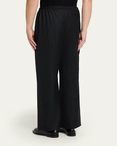 THE ROW Men's Xon Wool Flannel Relaxed-Fit Drawstring Pants | Thumbnail 3