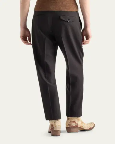 Prada Men's Wool Fleece Straight Flat-Front Pants | Thumbnail 2