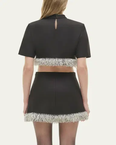 Simkhai Jalen Beaded Short-Sleeve Crop Top | Thumbnail 3 Simkhai Jalen Beaded Short-Sleeve Crop Top | Thumbnail 3