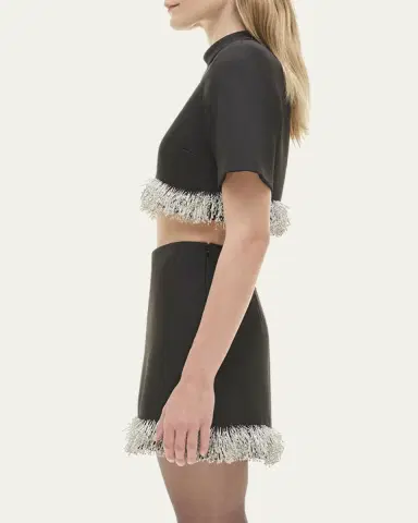 Simkhai Jalen Beaded Short-Sleeve Crop Top | Thumbnail 4 Simkhai Jalen Beaded Short-Sleeve Crop Top | Thumbnail 4