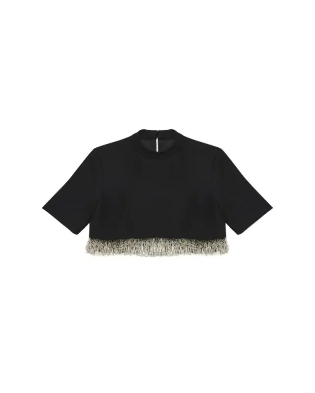 SIMKHAI Jalen Beaded Short-Sleeve Crop Top