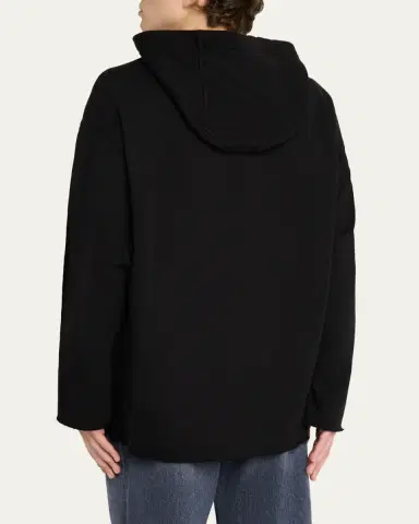 DRKSHDW RICK OWENS Men's Cotton Raw-Edge Oversized Hoodie | Thumbnail 3 DRKSHDW RICK OWENS Men's Cotton Raw-Edge Oversized Hoodie | Thumbnail 3