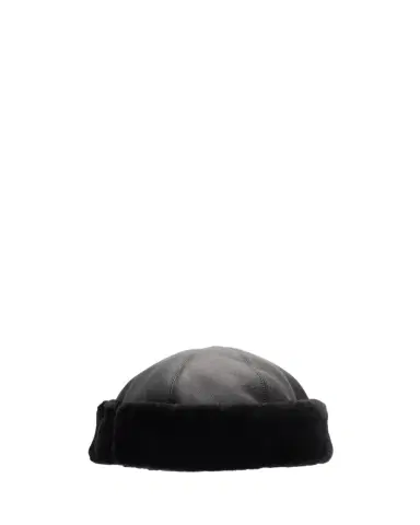 Pologeorgis Men's Napa Leather and Shearling Trapper Hat | Thumbnail 1