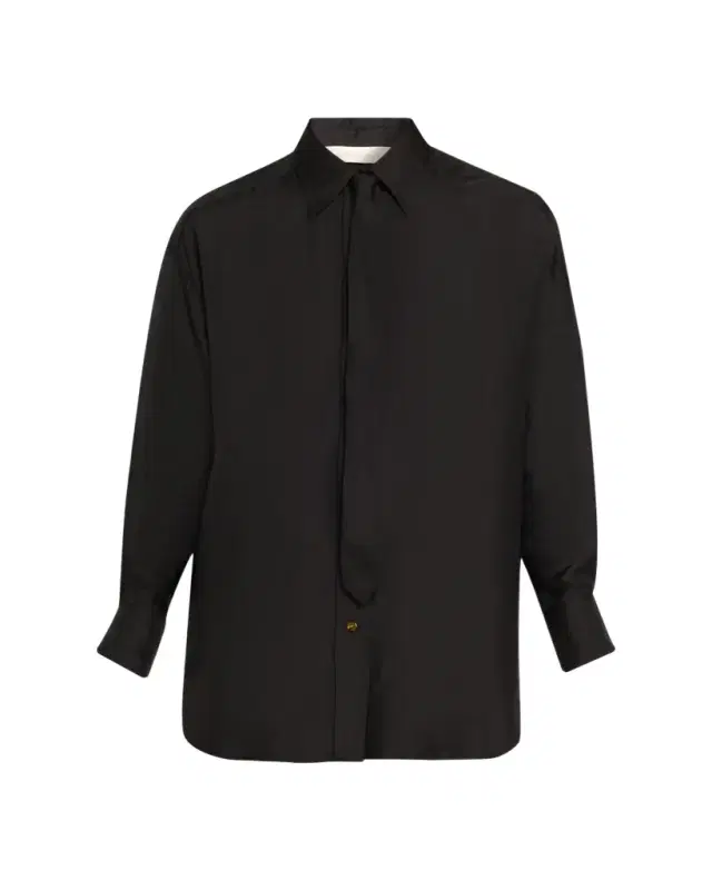 Relaxed Long-Sleeve Tie Shirt