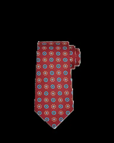 Kiton Men's Rust Medallion Silk Tie | Thumbnail 2