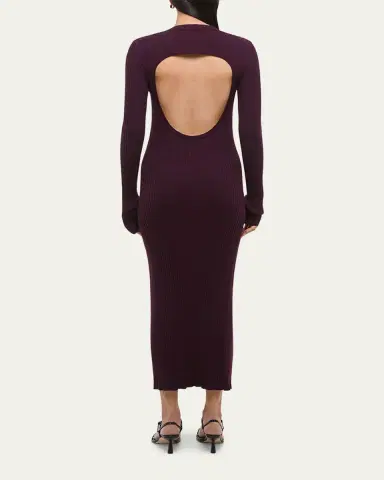 Helmut Lang Open-Back Ribbed Wool Dress | Thumbnail 3 Helmut Lang Open-Back Ribbed Wool Dress | Thumbnail 3