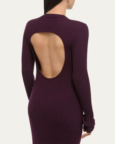 Helmut Lang Open-Back Ribbed Wool Dress | Thumbnail 5 Helmut Lang Open-Back Ribbed Wool Dress | Thumbnail 5