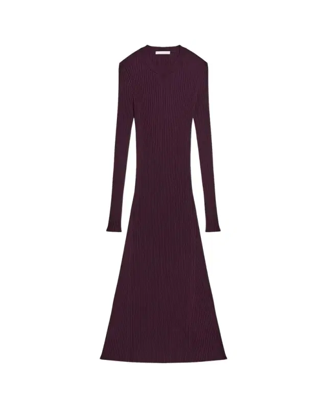 Helmut Lang Open-Back Ribbed Wool Dress