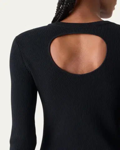 Akris punto Back-Cutout Rib Knit Crewneck Sweater | Thumbnail 5 Akris punto Back-Cutout Rib Knit Crewneck Sweater | Thumbnail 5