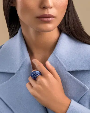GIORGIO B Palma Blue Titanium and 18K Rose Gold Starburst Ring with Diamonds | Thumbnail 3 GIORGIO B Palma Blue Titanium and 18K Rose Gold Starburst Ring with Diamonds | Thumbnail 3