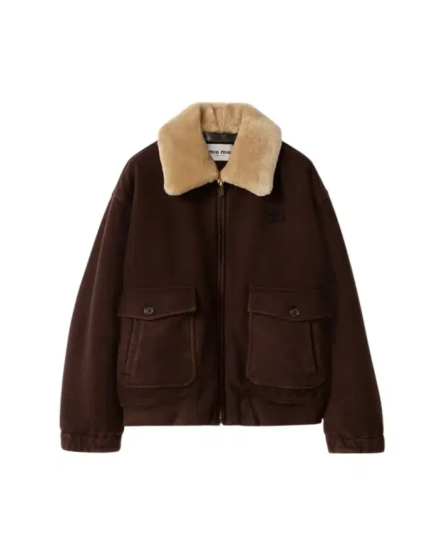 Lamb Shearling Collar Zip Barn Jacket