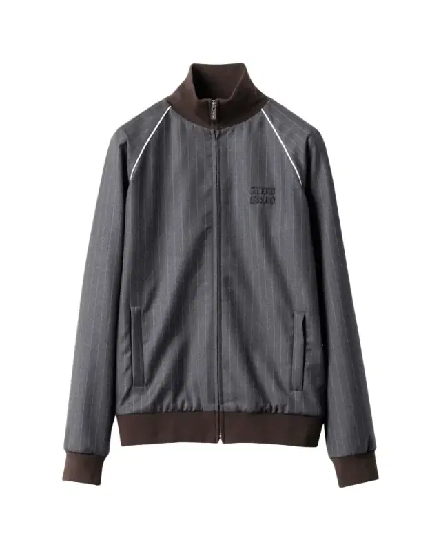 Pinstripe Zip-Up Jacket