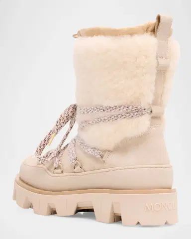Moncler Peak Apres Suede and Shearling Ankle Boots | Thumbnail 4