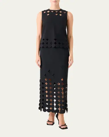 Akris punto Sleeveless Cutout Polka Dot Top | Thumbnail 2 Akris punto Sleeveless Cutout Polka Dot Top | Thumbnail 2