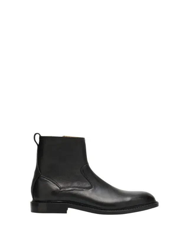 Men's Marcus Grained Leather Zip Ankle Boots