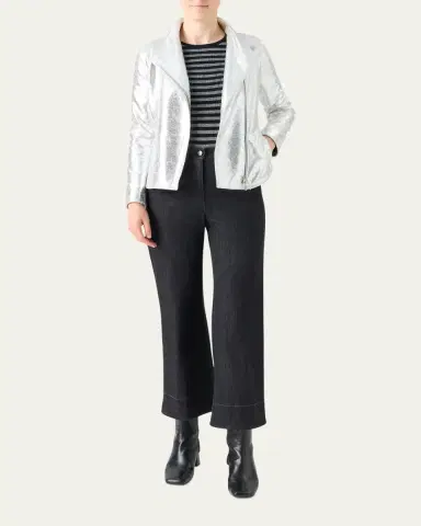 Akris punto Metallic Leather Moto Jacket | Thumbnail 2