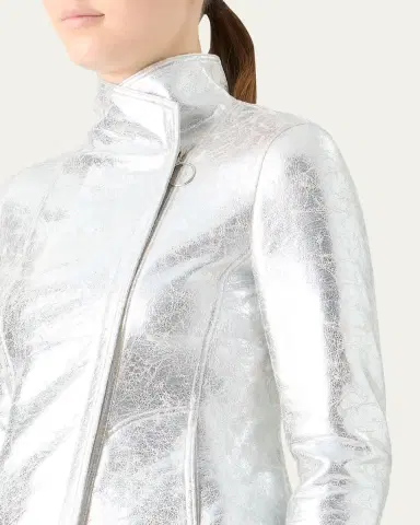 Akris punto Metallic Leather Moto Jacket | Thumbnail 5
