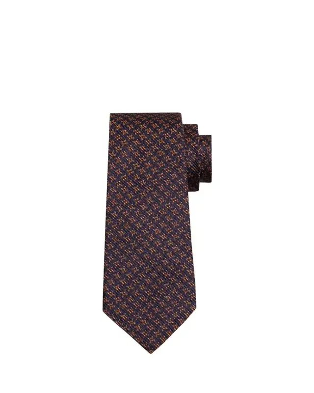 Men's Star-Print Silk 7-Fold Tie