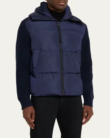 Canada Goose Men's HyBridge Wool-Knit Nylon Down Hooded Jacket | Thumbnail 4 Canada Goose Men's HyBridge Wool-Knit Nylon Down Hooded Jacket | Thumbnail 4