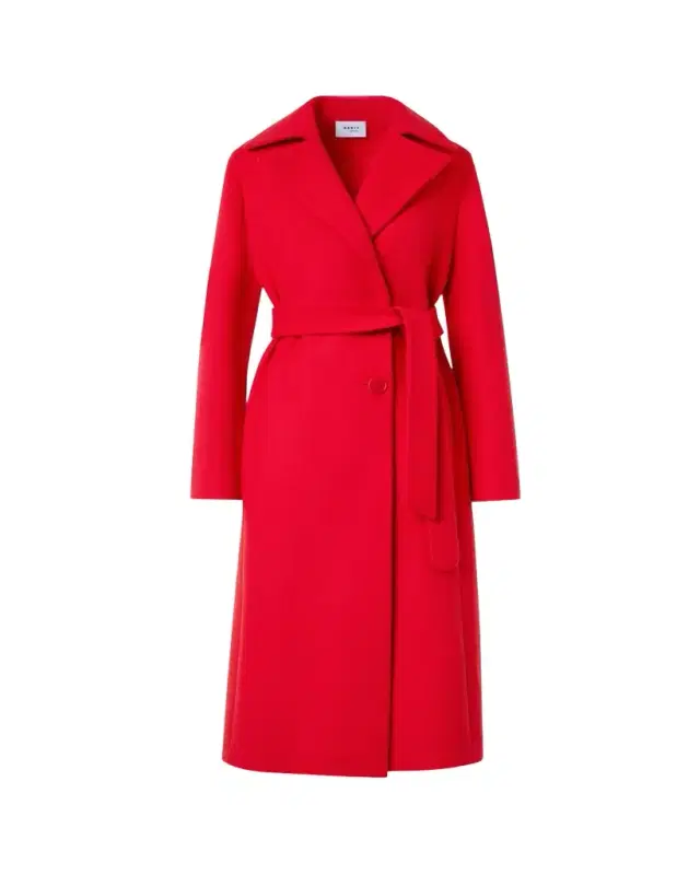 Akris punto Belted Long Wrap Coat