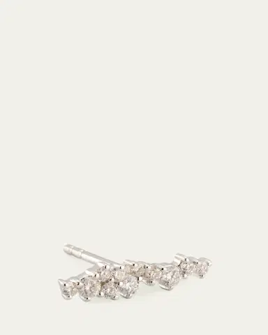 Sydney Evan 14K White Gold Small Cocktail Bar Stud Earring, Single | Thumbnail 3 Sydney Evan 14K White Gold Small Cocktail Bar Stud Earring, Single | Thumbnail 3
