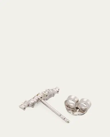 Sydney Evan 14K White Gold Small Cocktail Bar Stud Earring, Single | Thumbnail 4 Sydney Evan 14K White Gold Small Cocktail Bar Stud Earring, Single | Thumbnail 4