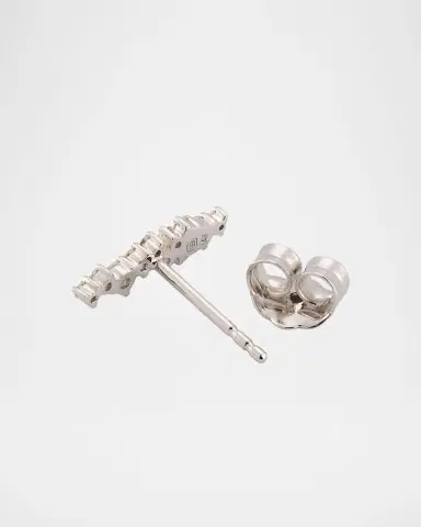 Sydney Evan 14K White Gold Small Cocktail Bar Stud Earring, Single | Thumbnail 7 Sydney Evan 14K White Gold Small Cocktail Bar Stud Earring, Single | Thumbnail 7