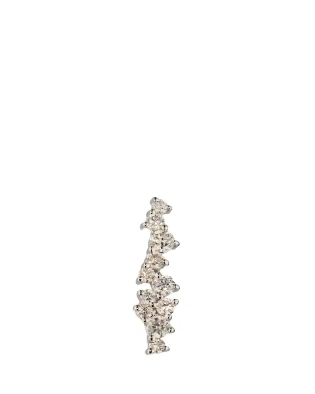 Sydney Evan 14K White Gold Small Cocktail Bar Stud Earring, Single