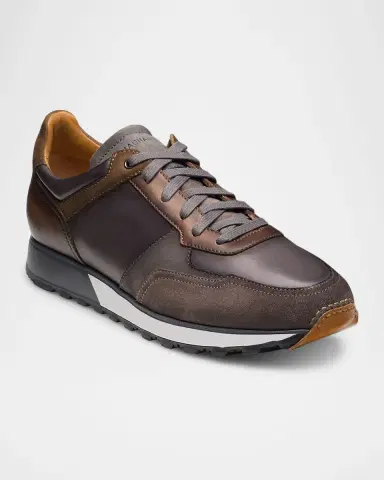 Magnanni Men's Arco Leather Runner Sneakers | Thumbnail 2 Magnanni Men's Arco Leather Runner Sneakers | Thumbnail 2