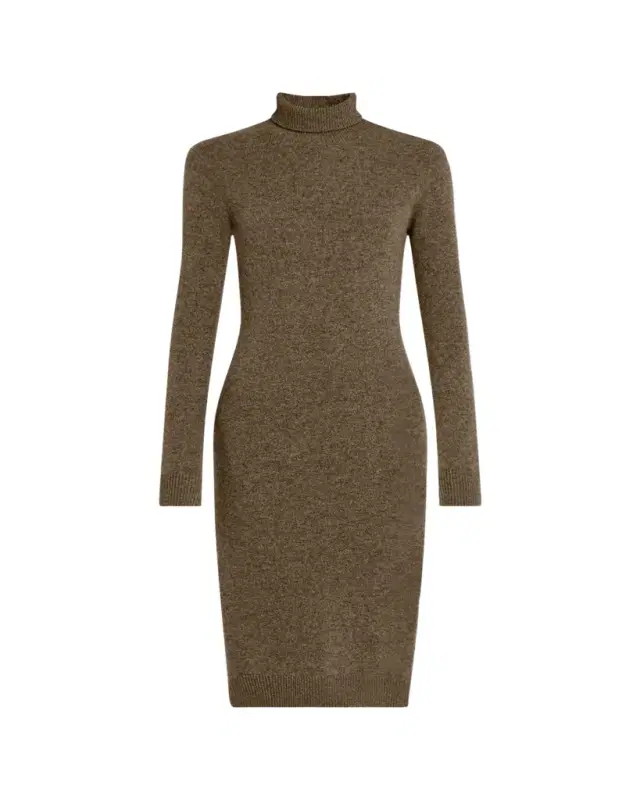 Wool-Blend Turtleneck Sweater Dress