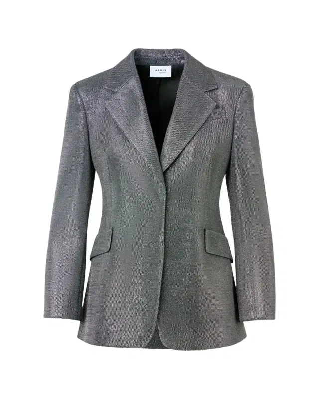 Akris punto Strass Single-Breasted Boyfriend Blazer