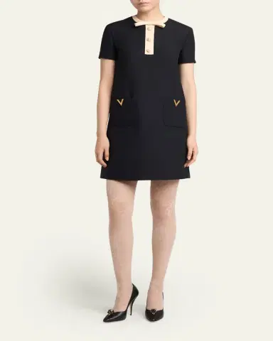 Valentino Garavani Wool-Silk Mini Dress | Thumbnail 2 Valentino Garavani Wool-Silk Mini Dress | Thumbnail 2