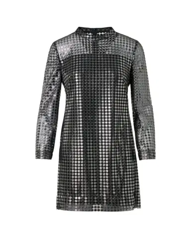Akris punto Metallic Dot-Embroidered Tulle Mini Dress | Thumbnail 1 Akris punto Metallic Dot-Embroidered Tulle Mini Dress | Thumbnail 1