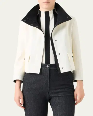 Akris punto Wool Tricotine Zip Jacket | Thumbnail 4 Akris punto Wool Tricotine Zip Jacket | Thumbnail 4