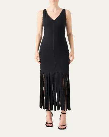 Akris punto Jersey Fringe-Hem Maxi Dress | Thumbnail 2