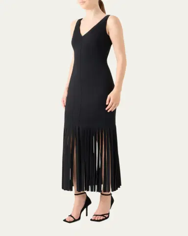 Akris punto Jersey Fringe-Hem Maxi Dress | Thumbnail 4