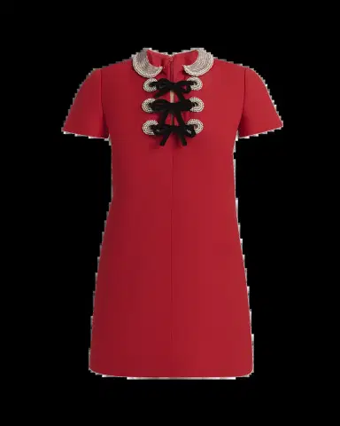Valentino Garavani Embroidered Velvet Bow Midi Dress | Thumbnail 5 Valentino Garavani Embroidered Velvet Bow Midi Dress | Thumbnail 5