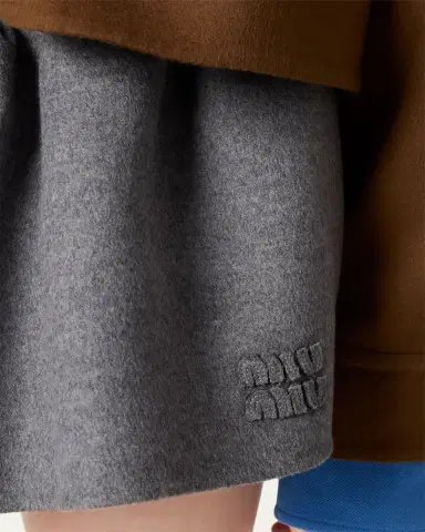 Miu Miu Drawstring Cashmere-Wool Mini Skirt | Thumbnail 4 Miu Miu Drawstring Cashmere-Wool Mini Skirt | Thumbnail 4